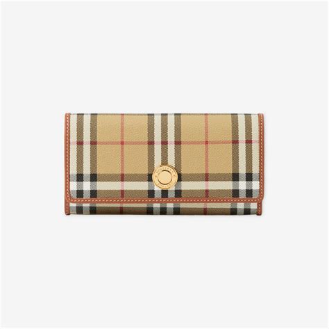 burberry portefeuille nep|Check Continental Wallet in Archive beige.